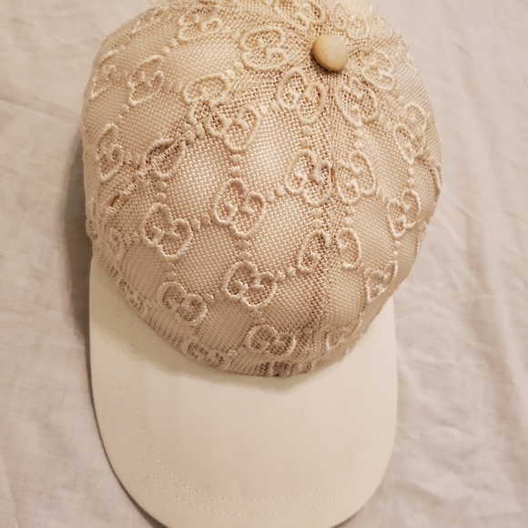 Auth Gucci Lace Embroidered Baseball Hat Size L - Picture 4 of 16